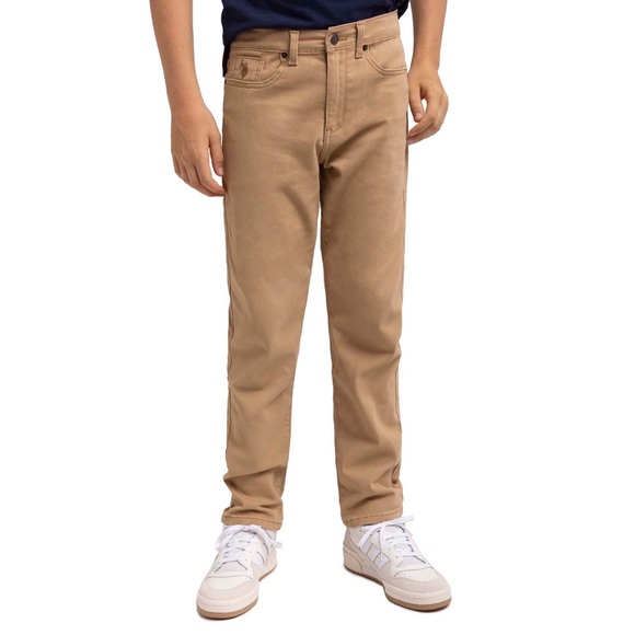 U.S. Polo Assn. Boy’s Stretch Twill 5 Pocket Straight Fit Chino Pants NWT - Picture 1 of 4